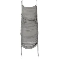 dion lee robe courte drapée à design transparent - gris