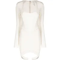 dion lee robe courte à design corset - blanc