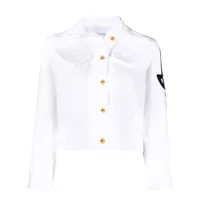 patou veste en jean à logo brodé - blanc
