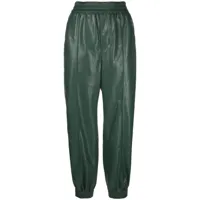 nanushka pantalon droit à chevilles resserrées - vert