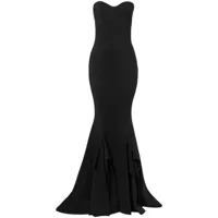 zuhair murad robe longue cady imprimée - noir