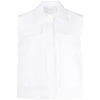 giambattista valli chemise sans manches à fleurs brodées - blanc