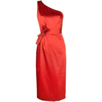 p.a.r.o.s.h. robe asymétrique à détail de nœud - rouge