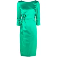 p.a.r.o.s.h. robe mi-longue à détail de nœud - vert