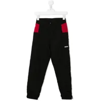 boss kidswear pantalon cargo à design colour block - noir
