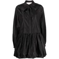 valentino garavani robe-chemise en taffetas - noir