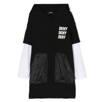 dkny kids robe-pull à design superposé - noir