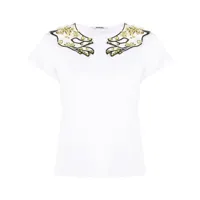 vivetta t-shirt orné de cristal à mancherons - blanc