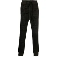 versace jeans couture pantalon de jogging à lien de resserrage - noir