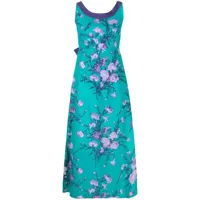 a.n.g.e.l.o. vintage cult robe mi-longue à fleurs (années 1960) - bleu