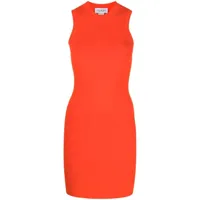 victoria beckham robe courte en maille nervurée - orange