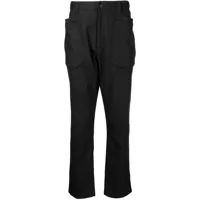 white mountaineering pantalon fuselé à design multi-poches - noir