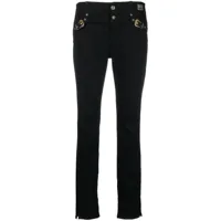 versace jeans couture pantalon skinny à boucles - noir