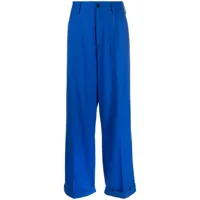 marni pantalon de tailleur à taille haute - bleu