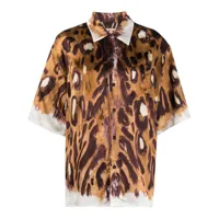 marni chemise à imprimé léopard - marron