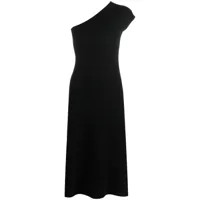 filippa k robe en maille à design asymétrique à une épaule - noir