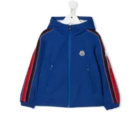 moncler enfant veste zippée à patch logo - bleu