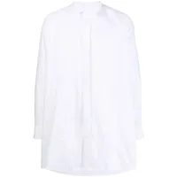raf simons chemise boutonnée à patch logo - blanc