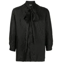 cool t.m chemise lavallière à motif monogrammé en jacquard - noir