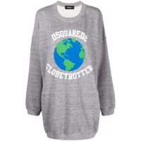dsquared2 robe-pull globetrotter - gris