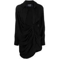 jacquemus robe-chemise la robe bahia à design drapé - noir
