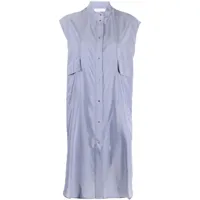 roseanna robe-chemise sans manches à fines rayures - bleu