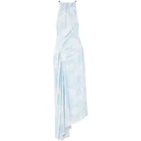 proenza schouler robe asymétrique à fleurs - bleu