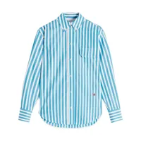 victoria beckham chemise rayée oversize à boutonnière - bleu