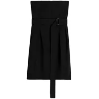 victoria beckham robe mi-longue à design sans bretelles - noir