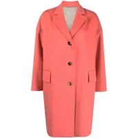 alberto biani manteau en laine vierge à simple boutonnage - rose