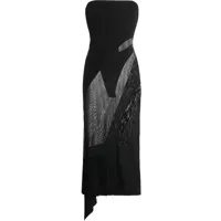 mugler robe transparente à design sans bretelles - noir