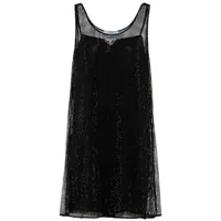 prada robe courte à design strassé - noir