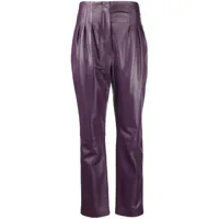 alberta ferretti pantalon fuselé en cuir - violet