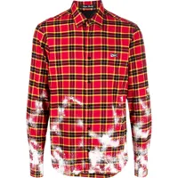 philipp plein chemise en flannelle à logo - rouge