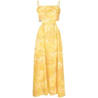 faithfull the brand robe mi-longue jamaica à fleurs - jaune