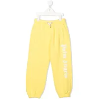 palm angels kids pantalon de jogging à logo imprimé - jaune