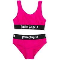 palm angels kids bikini à logo imprimé - rose