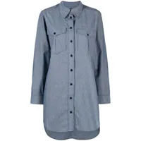 isabel marant robe-chemise bridget en chambray à boutonnière - bleu
