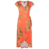 lygia & nanny robe portefeuille à fleurs - orange
