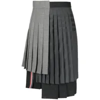 thom browne jupe plissée à design asymétrique - gris