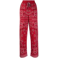 alanui pantalon de jogging bandana en laine d'alpaga - rouge