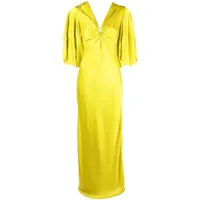 stella mccartney robe longue à fronces - jaune