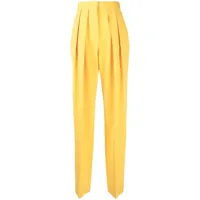 stella mccartney pantalon droit à design plissé - jaune