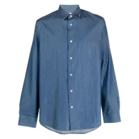 paul smith chemise en jean à boutonnière - bleu