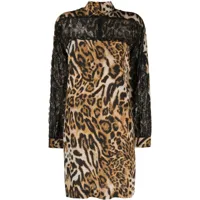 boutique moschino robe courte à imprimé léopard - tons neutres