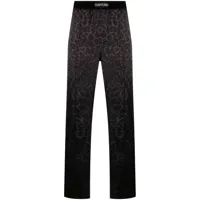 tom ford pantalon de pyjama à imprimé léopard - noir