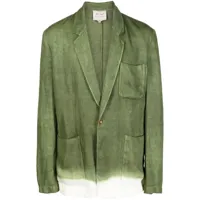 nick fouquet blazer boutonné en lin - vert
