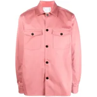 sacai chemise en coton à empiècement contrastant - rose