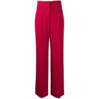 alberta ferretti pantalon ample à taille haute - rouge