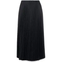 jil sander jupe mi-longue à design plissée - noir